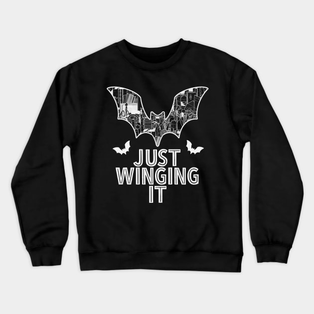 Just Winging It Bat Art Supply Crewneck Sweatshirt by The Craft ACE